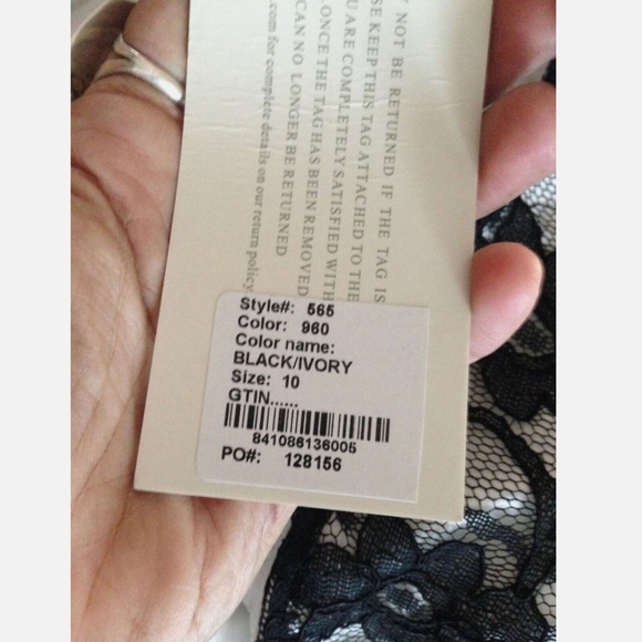 D. Tutura~Gather & Gown* Lace/Satin Mini Bridal Prom Party Dress Blk/Ivory~10 - Picture 10 of 11